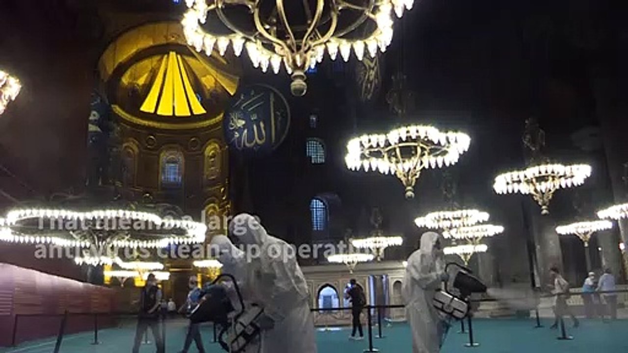Turkey: Disinfection operation at Hagia Sophia after prayers