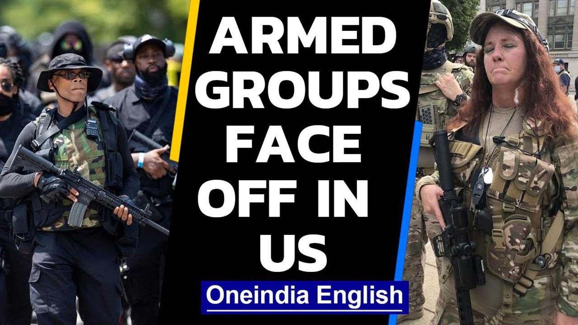⁣US militia groups face off in Louisville| Armed protesters in US | Oneindia News
