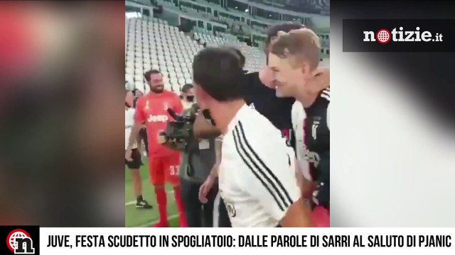 Juventus, festa scudetto in spogliatoio: dal saluto di Pjanic alle parole di Sarri