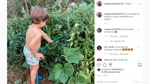 El hijo de Eva González y Cayetano Rivera disfruta de la jardinería