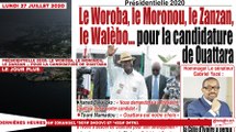 Le titrologue du lundi 27 juillet 2020/ Le woroba, le moronou, le zanzan... pour la candidature de Ouattara