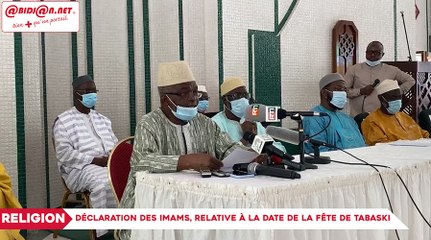 Déclaration des Imams, relative à la date de la fête de Tabaski