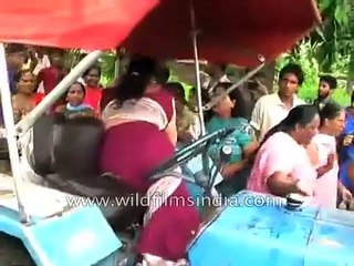 Indian Woman goes crazy, drives over another woman with her tractor