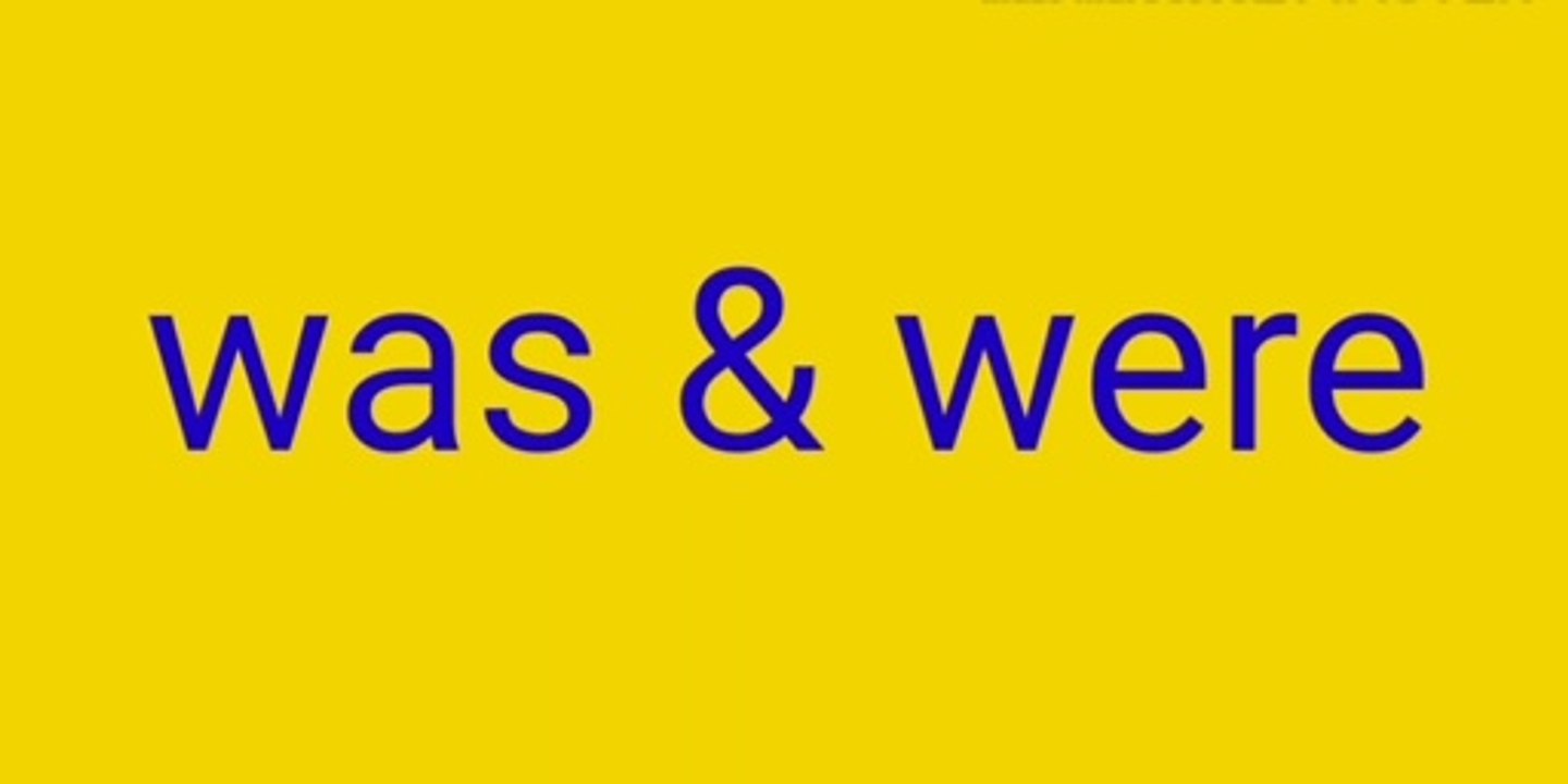 Use of Was and Were in English