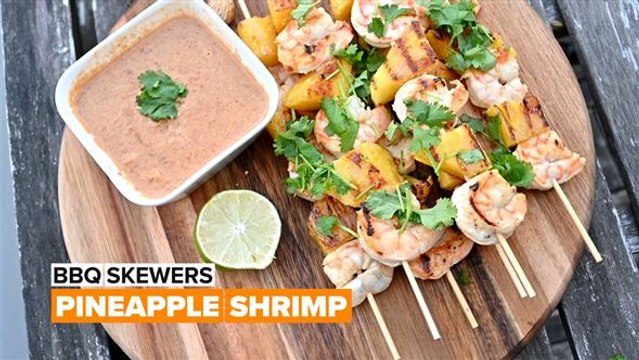 Did someone say BBQ? Pineapple shrimp skewers
