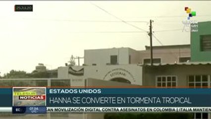 Hana se degrada a tormenta tropical tras tocar tierra en Texas