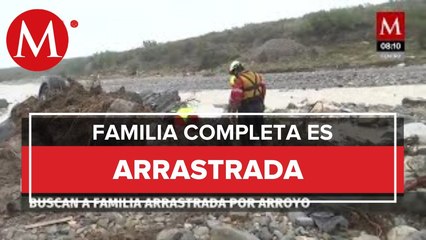 Buscan a familia arrastrada por arroyo en Coahuila