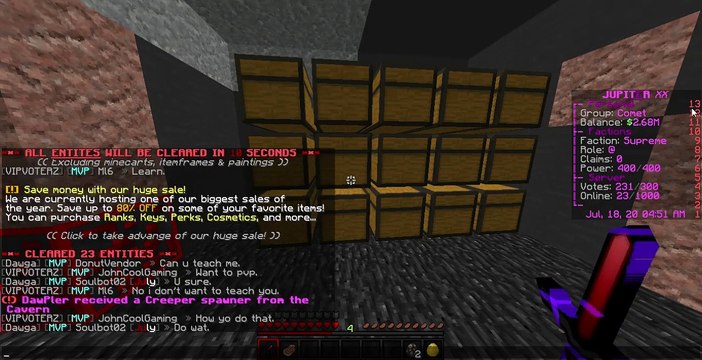 Minecraft Factions INSANE Vote Crate Winnings!!! UniverseMC Jupiter