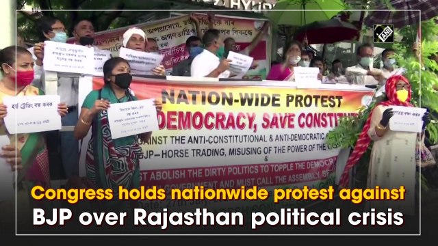 Congress holds nationwide protest against BJP over Rajasthan political crisis