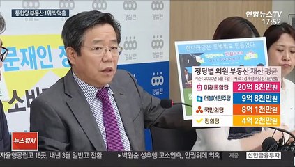 "통합당 의원 부동산 평균 21억원"…민주당의 2배