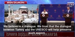 El bochornoso instante en el que un ministro turco desautoriza y corrige a González Laya sobre Santa Sofía