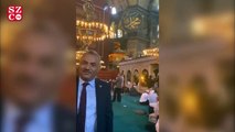 Hüseyin Şanverdi, Ayasofya'da maskesini çıkarıp, video çekimi yaptı