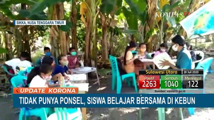 Tak Punya Ponsel, Siswa Belajar Tatap Muka di Kebun