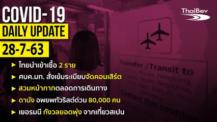 สรุปสถานการณ์ “โควิด-19” ประจำวันที่ 28 ก.ค. 63