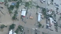 Aerial footage shows flood damage left behind by Hanna