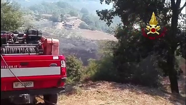 Bella (PZ) - Incendio boschivo, in azione Canadair (28.07.20)