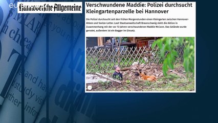 Excavaciones de la Policía alemana en Hannover en relación con el caso 'Maddie'