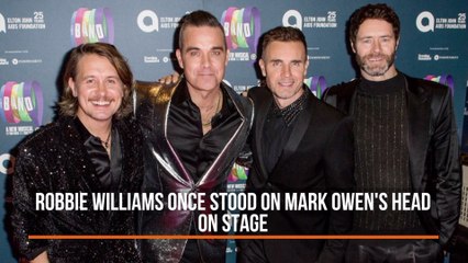 Robbie Williams And Mark Owen's Stage Moment