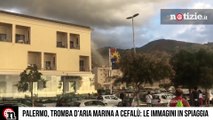Palermo, tromba d'aria a Cefalù: le incredibili immagini dalla spiaggia