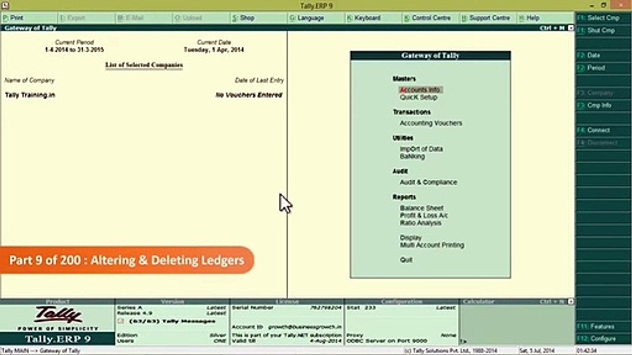 Altering and Deleting Ledgers - Module 7 | Tally Course | Educational | Omkar Services