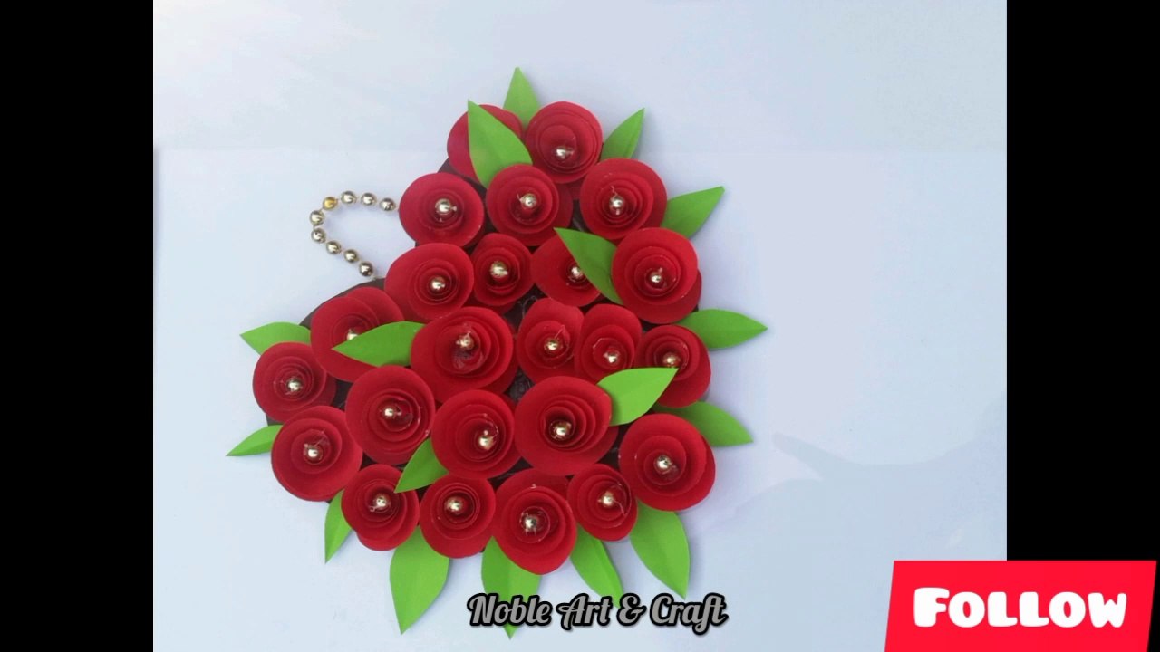How to make Paper Roses Hanging Heart | Noble Pearl