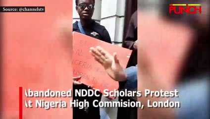 Abandoned NDDC Scholars Protest At Nigeria High Commission, London | Punch