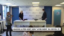 Marine Le Pen accompagnée de son vice-président Jordan Bardella a dévoilé à la presse son 