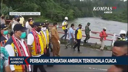 Perbaikan Jembatan Ambruk Terkendala Cuaca