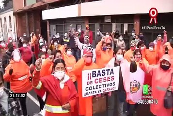 Trabajadoras de limpieza pública temen ser despedidas y exigen continuidad de sus labores