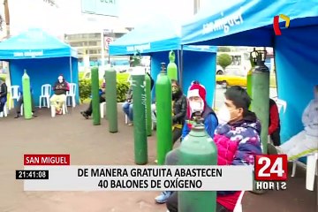 San Miguel: Ejército brindó oxígeno gratuito para pacientes con COVID-19