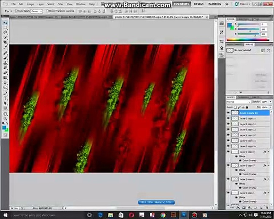 How to make colorful red wavy artistic effect background on Photoshop-02