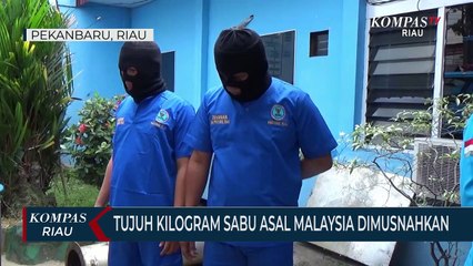 Tujuh Kilogram Sabu Asal Malaysia Dimusnahkan