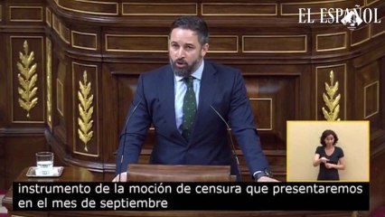 Abascal anuncia una moción de censura al Gobierno en septiembre