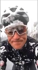 MichaÅ‚ Kwiatkowski del Team Sky si allena al freddo e al gelo con Puccio e Moscon