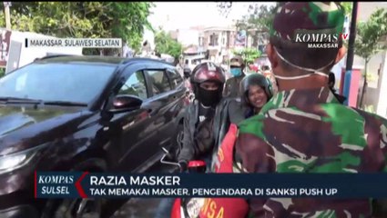 Tak Memakai Masker, Pengendera Di Sanksi Pushup