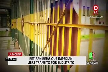 La Molina: retiran rejas que impedían el libre tránsito por el distrito