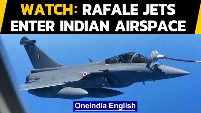 Rafale Jets enter Indian Airspace: watch first visuals | Oneindia News