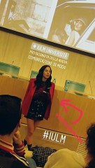 Giulia De Lellis tiene lezione all'UniversitÃ  Iulm di Milano