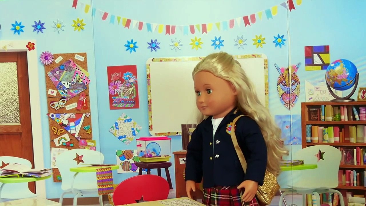 American GIrl Doll School Classroom and Baby Doll Sports Toys! video