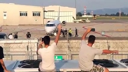 Juventus, l'arrivo di Ronaldo all'aeroporto di Caselle