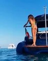 Giorgia Palmas, il tuffo Ã¨ super sexy