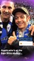 Valentino Rossi e Materazzi posano insieme per una foto prima di Inter-Barcellona