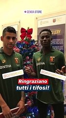 Genoa, Romero e Kouame ringraziano i tifosi