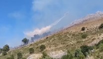 Santa Cristina Gela (PA) - Incendio di vegetazione, in azione Canadair (29.07.20)
