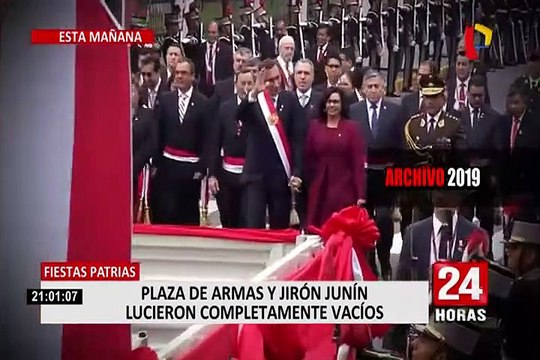 Plaza de Armas y Jirón Junín lucieron completamente vacíos en Fiestas Patrias