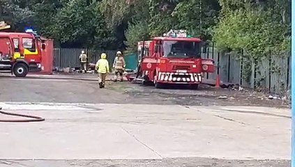 Fire crews at New Herrington Industrial Estate on July 29