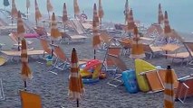 Maltempo in Calabria, violento nubifragio a Tropea: danni in spiaggia