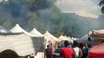 Reggio Calabria, incendio alle bancarelle di Pentimele: l'intervento della Polizia