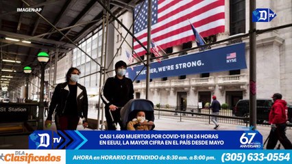 Casi 1.600 muertos por COVID-19 en 24 horas en EEUU, la mayor cifra desde mayo | El Diario en 90 segundos