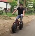 Youth develops Bicycle From Waste Material For Physical Exercising